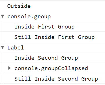 console.group Example